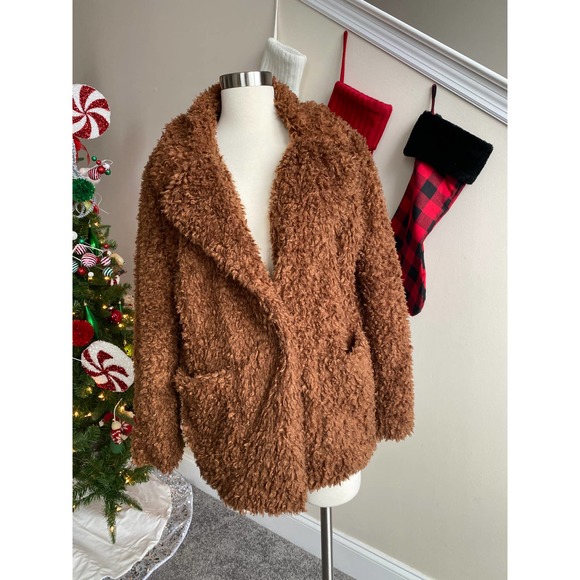 Divided brown teddy coat, size M - Picture 8 of 12